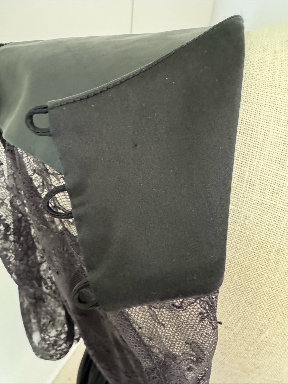 Catherine Deane Lace Leather Silk Dress 12 - Picture 9 of 11